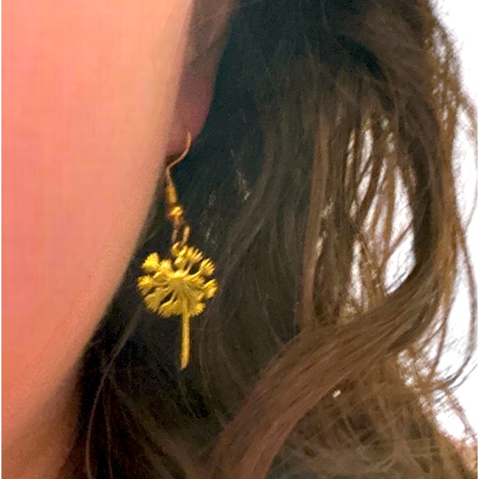 Gold Dandelion Fashion Earrings